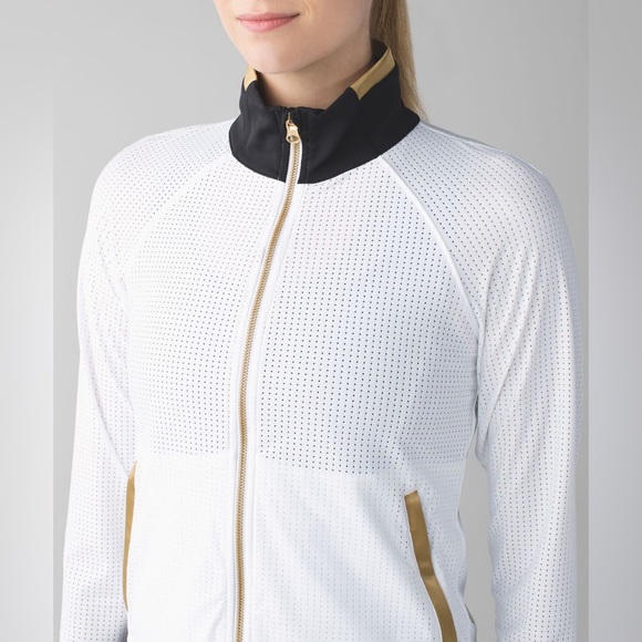 Lululemon women’s sweaty or not white golden black jacket size 4 - Picture 7 of 12